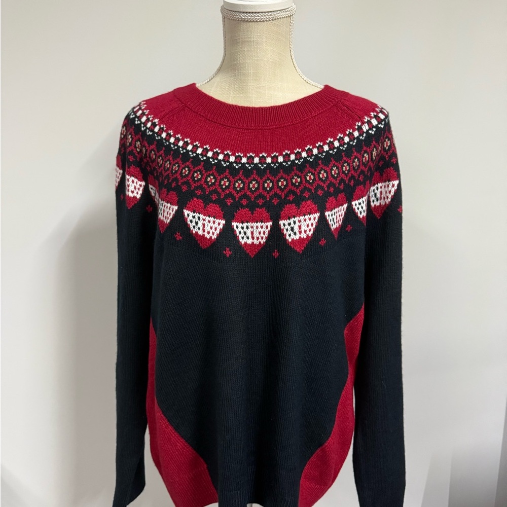Tommy Hilfiger Red and Black Knit Sweater size XL